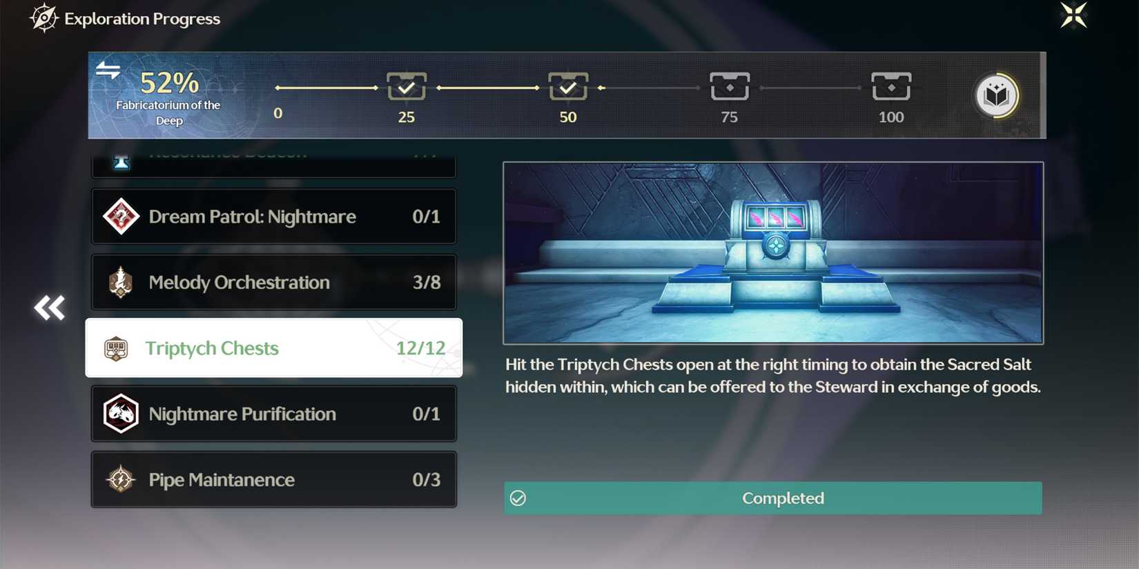 fabricatorium of the deep triptych chest locations in wuthering waves