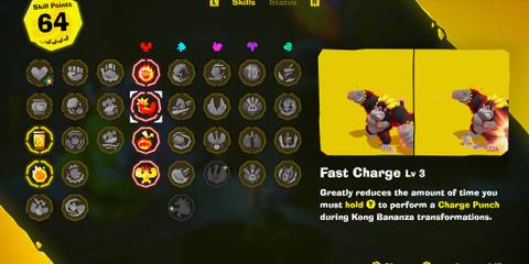 Fast Charge skill in Donkey Kong Bananza