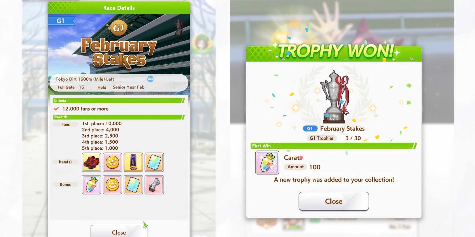 february stakes year three race rewards in umamusume pretty derby 