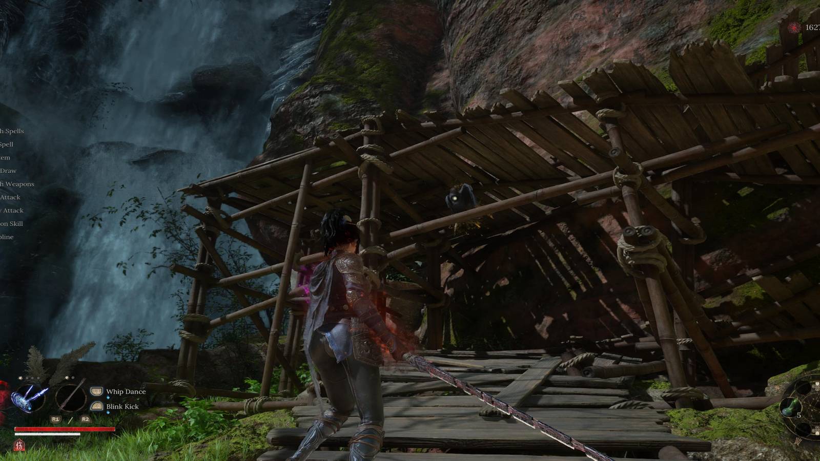 The Player Facing a Bird that Drops Aurum feathers 