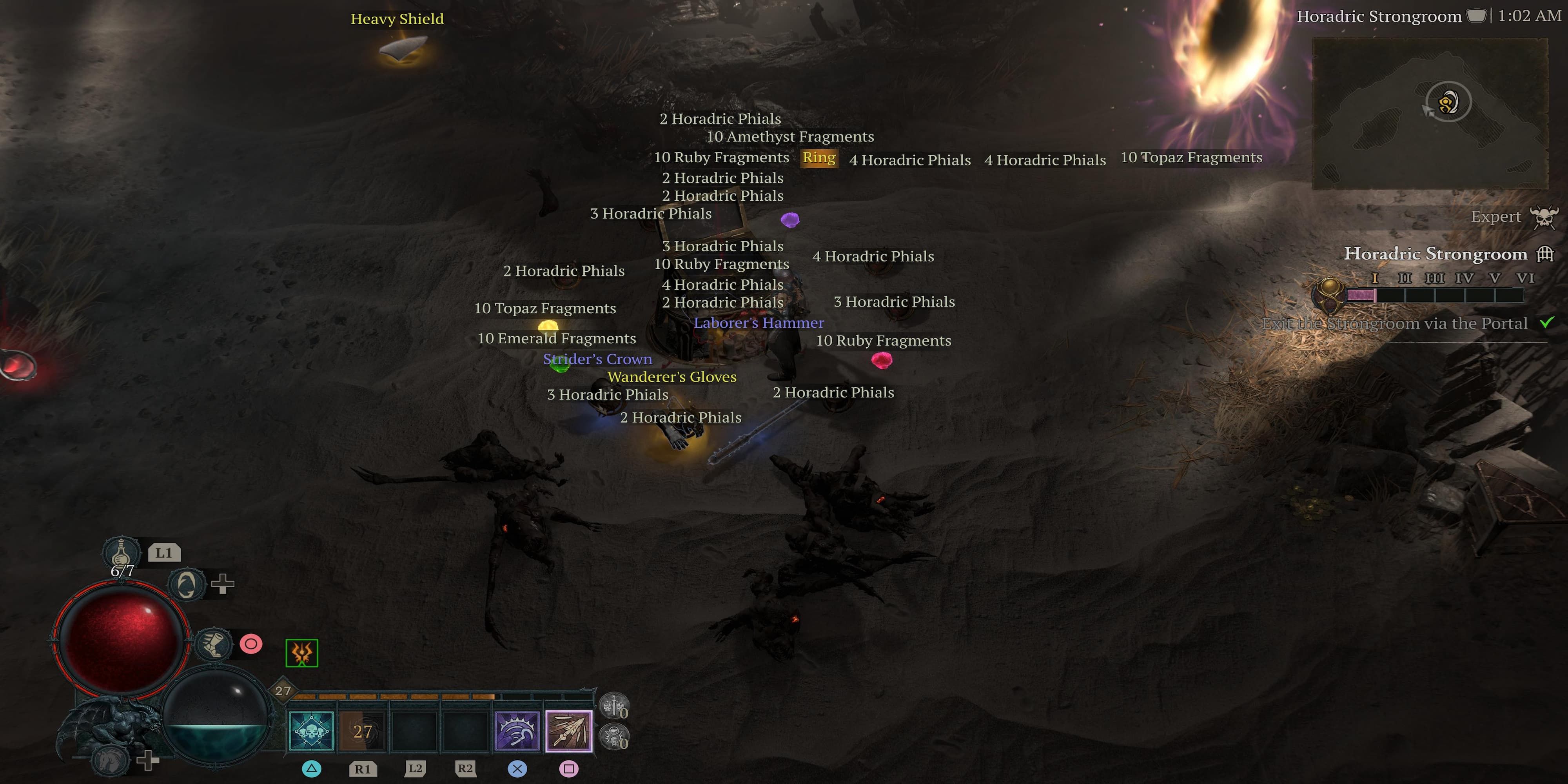 The Player Picking Up a Lot of Horadric Phials