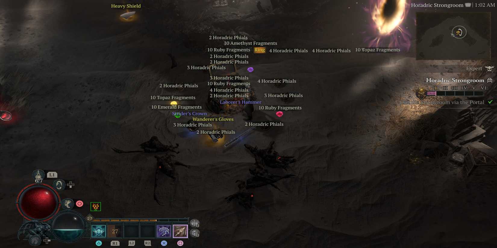 The Player Picking Up a Lot of Horadric Phials