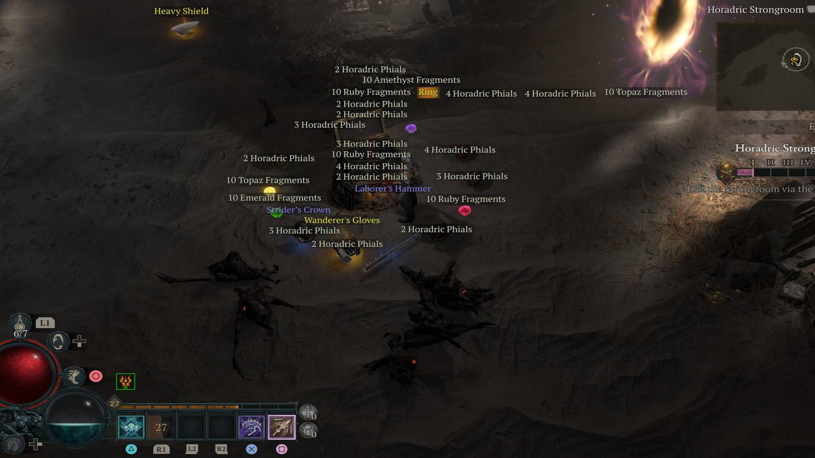 The Player Picking Up a Lot of Horadric Phials