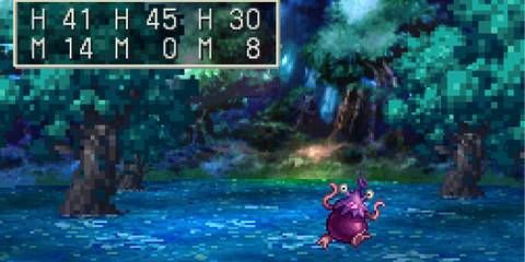 Fighting a battle in Dragon Quest 7 