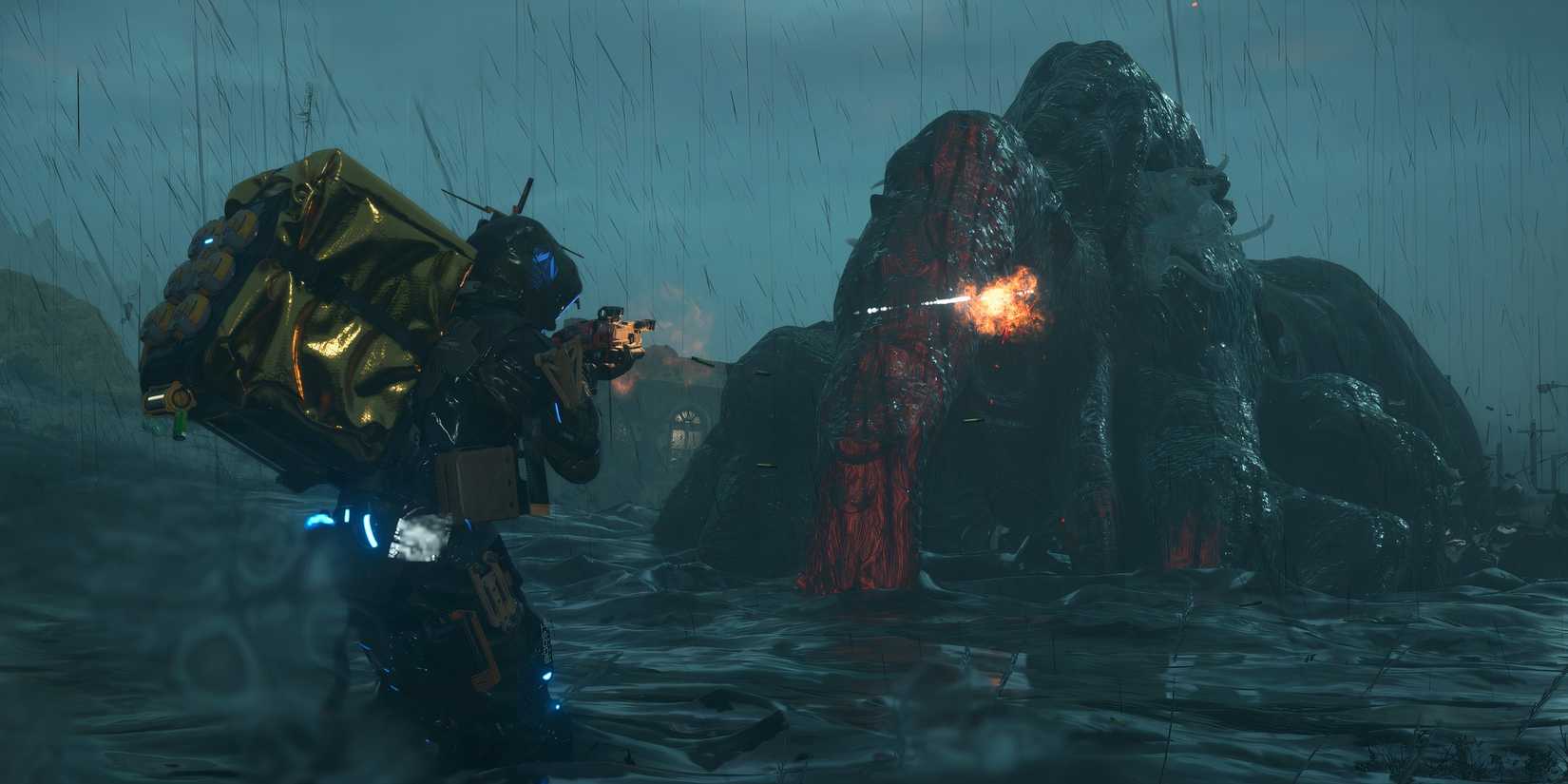 Fighting a Kheir BT in Death Stranding 2 On the Beach