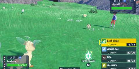 Fighting a trainer match in Pokemon Violet (Switch 2)