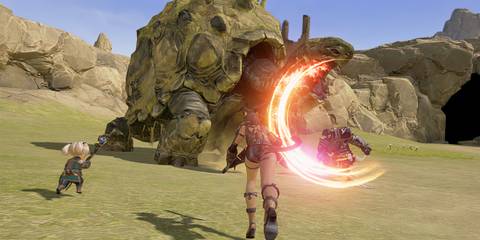 Fighting an Adamantoise in Final Fantasy 11 (PC)