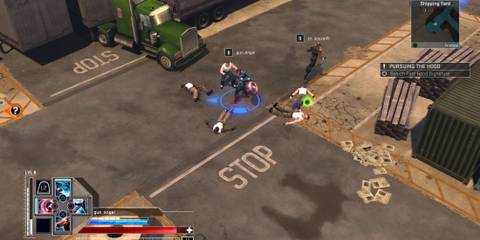 Fighting enemies as Captain America in Marvel Heroes Omega