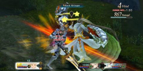Fighting enemies as Rose in her fused form in Tales Of Zestiria