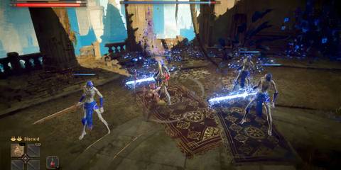 Fighting enemies in Babylon’s Fall