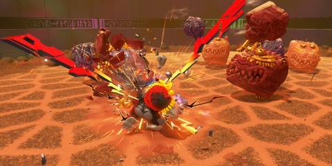 Fighting enemies in Bunch Of Battles in Donkey Kong Bananza