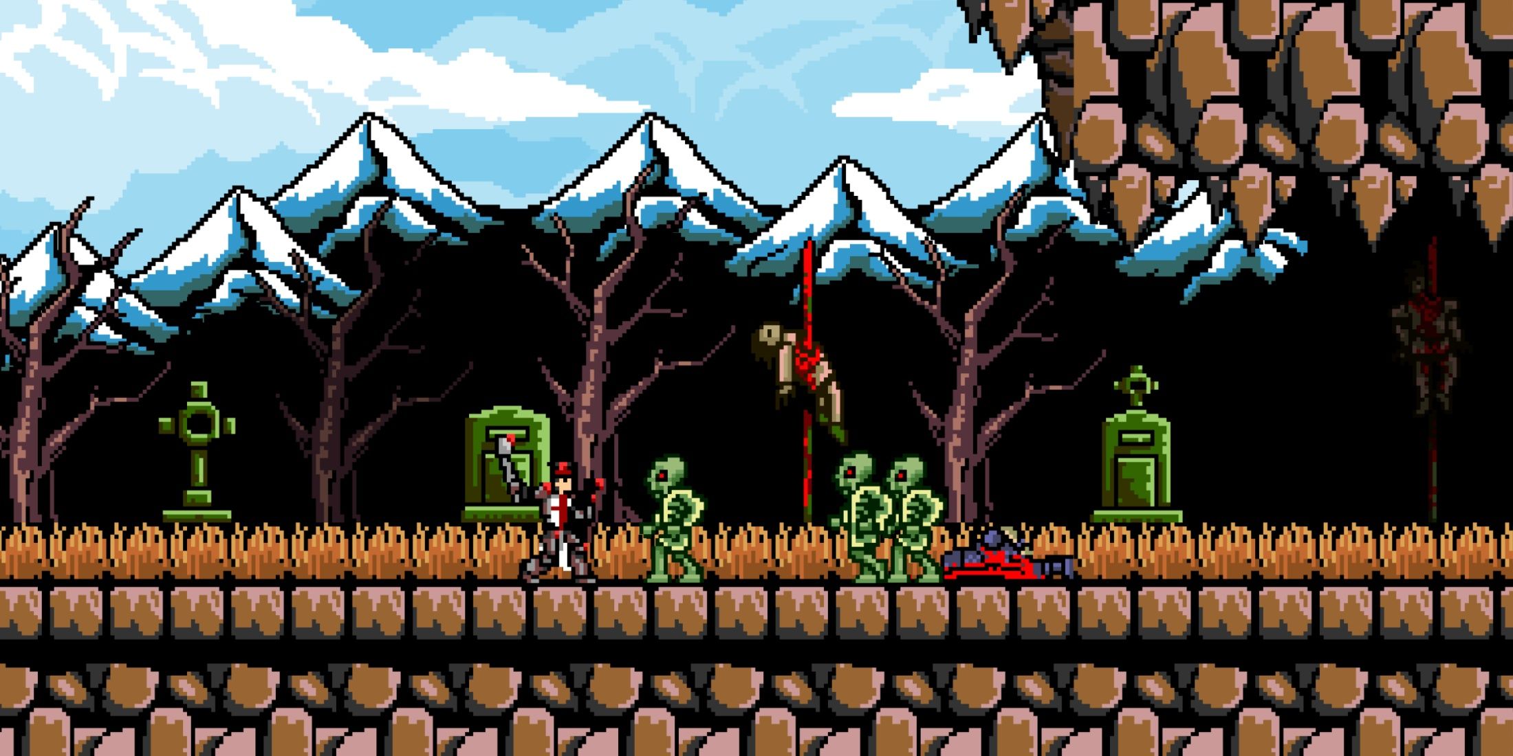 Fighting enemies in Infernax