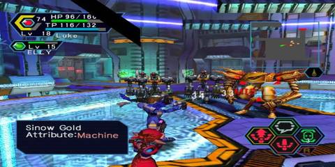 Fighting robots in Phantasy Star Online