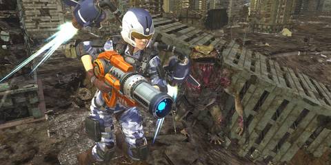 Flying in Earth Defense Force 6