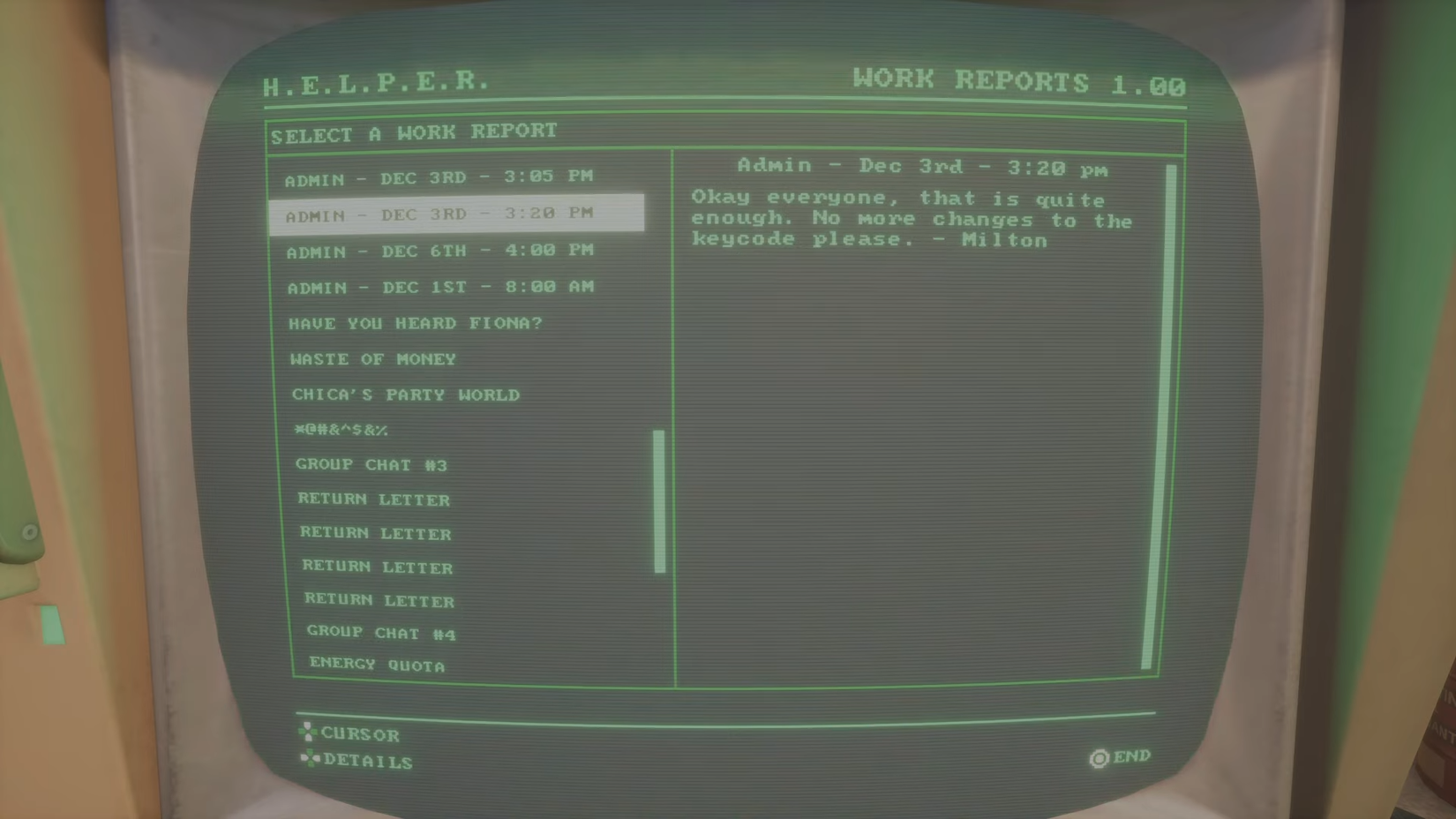 FNAF_Secret of the Mimic_Milton Code 1