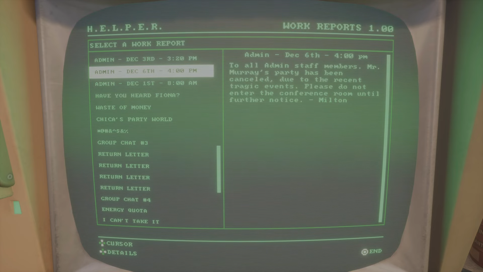 FNAF_Secret of the Mimic_Party Cancelled