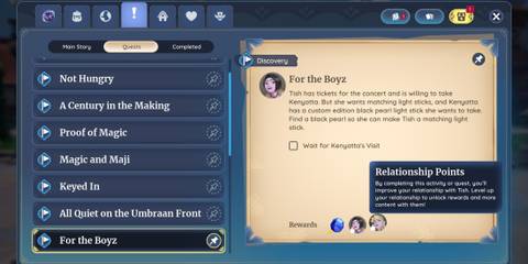 For the Boyz quest rewards in Palia