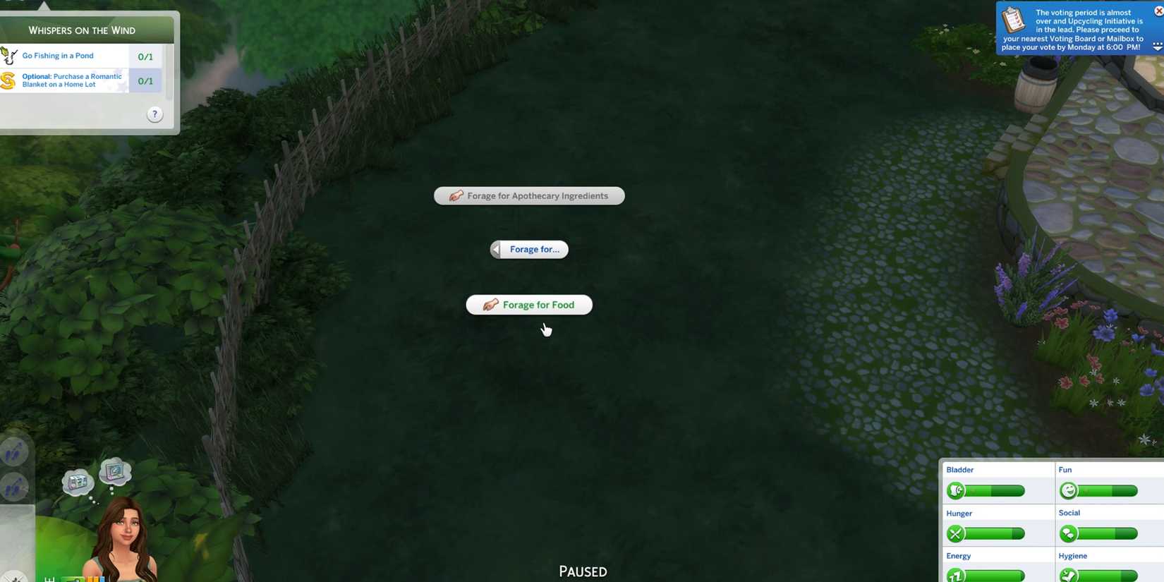 forage for food in the sims 4