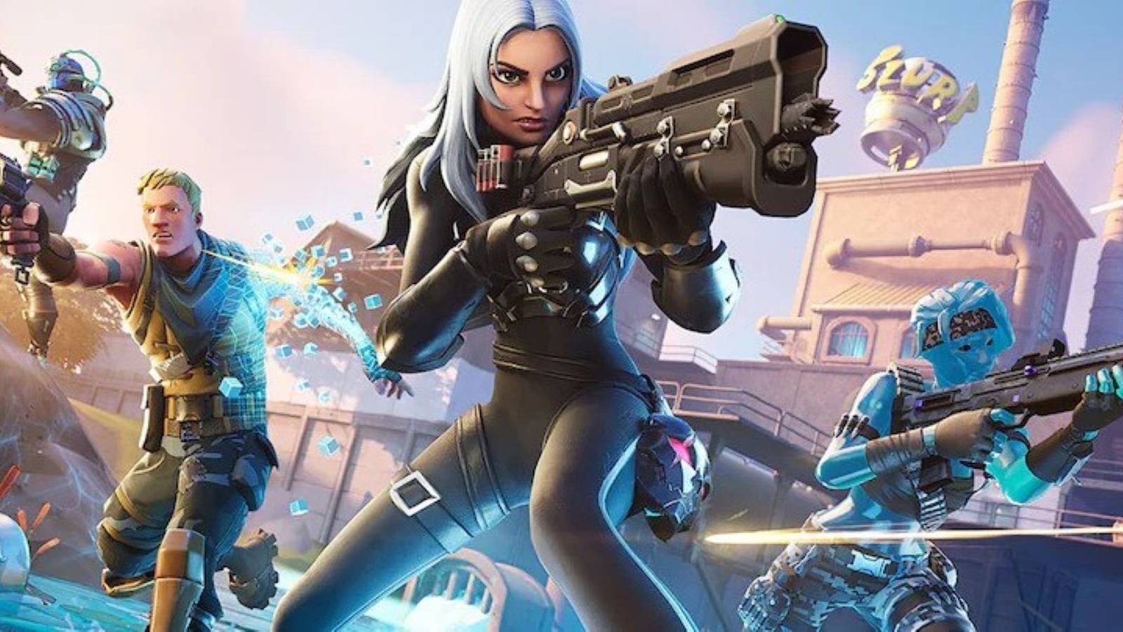 fortnite characters white hair woman with gun