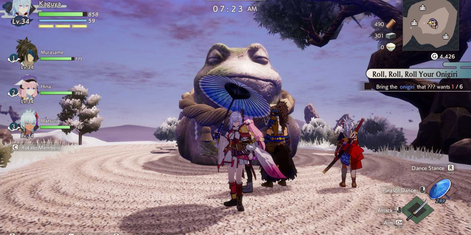 Frog statue in Rune Factory Guardians of Azuma