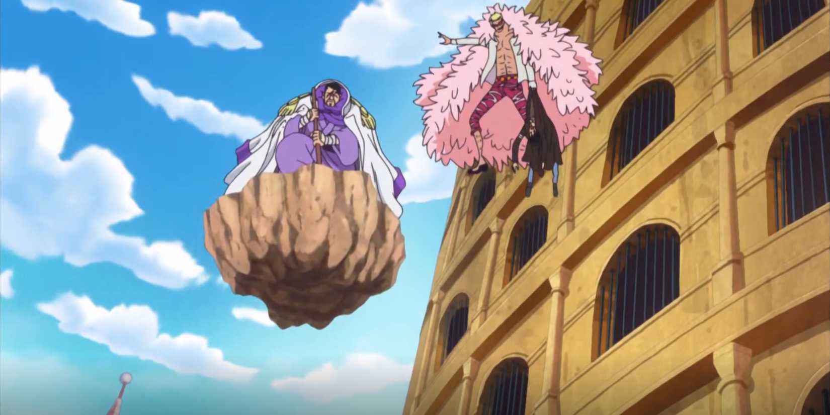 Fujitora and Doflamingo in One Piece