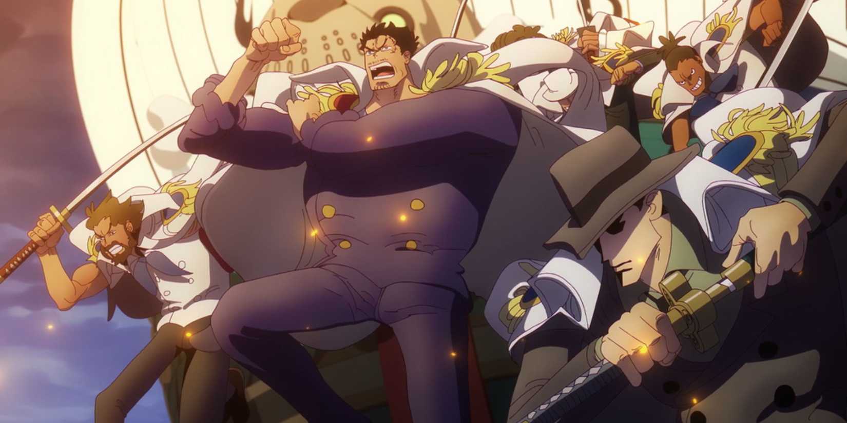 Garp and his forces arrive in God Valley - One Piece