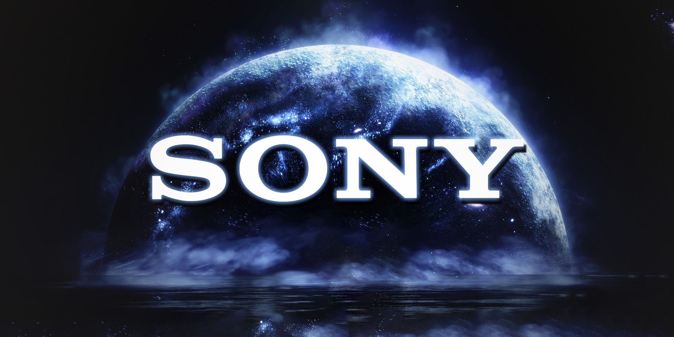 glowing Sony logo in front of Elden Ring Ranni's Dark Moon 2x1 composite