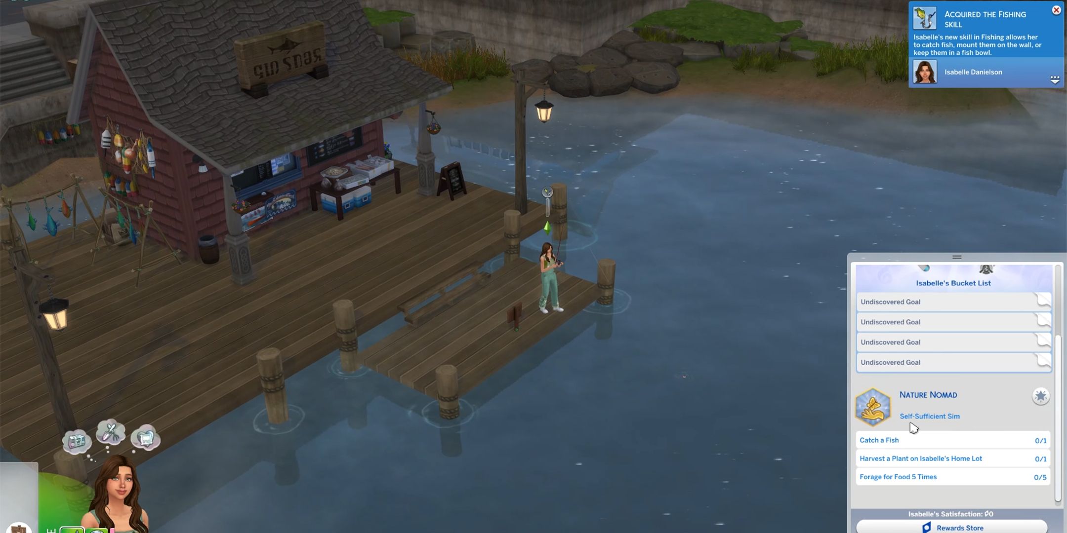 go fishing in the sims 4