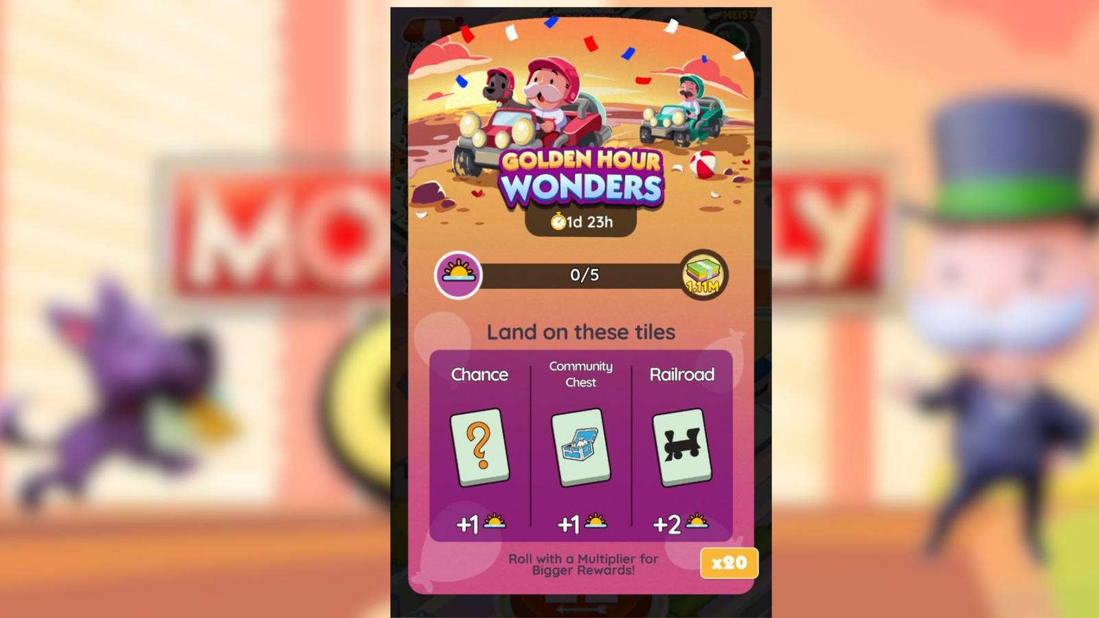 golden hour wonders monopoly go