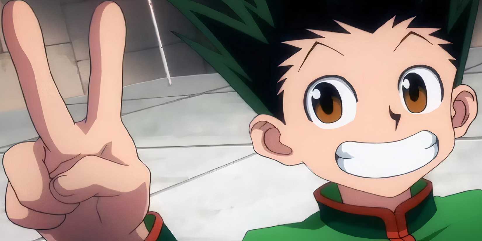 Gon showing a V sign in Hunter x Hunter