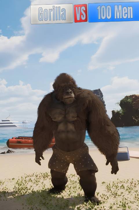 Gorilla vs 100 Men - tag image