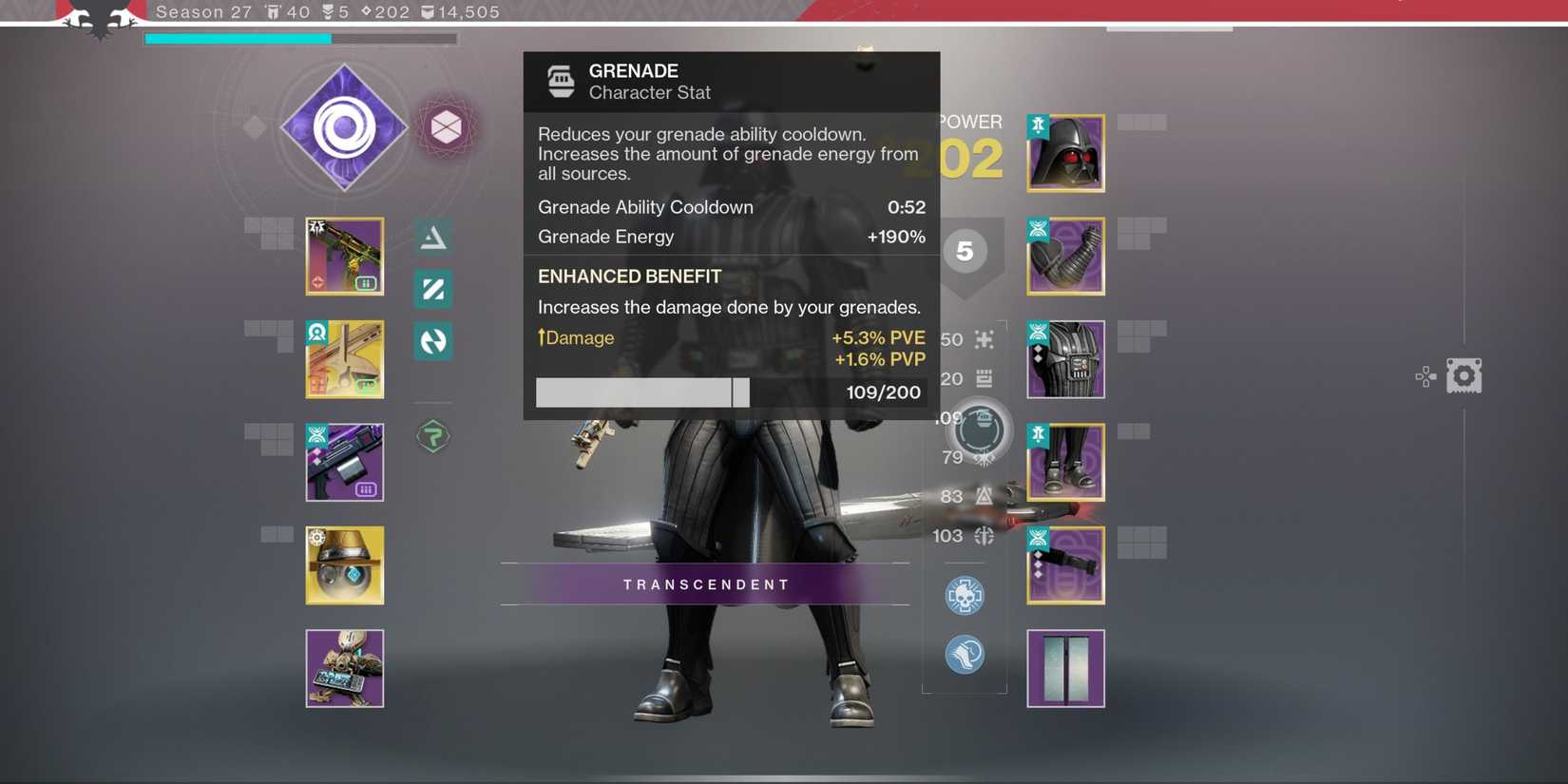 grenade stats in destiny 2