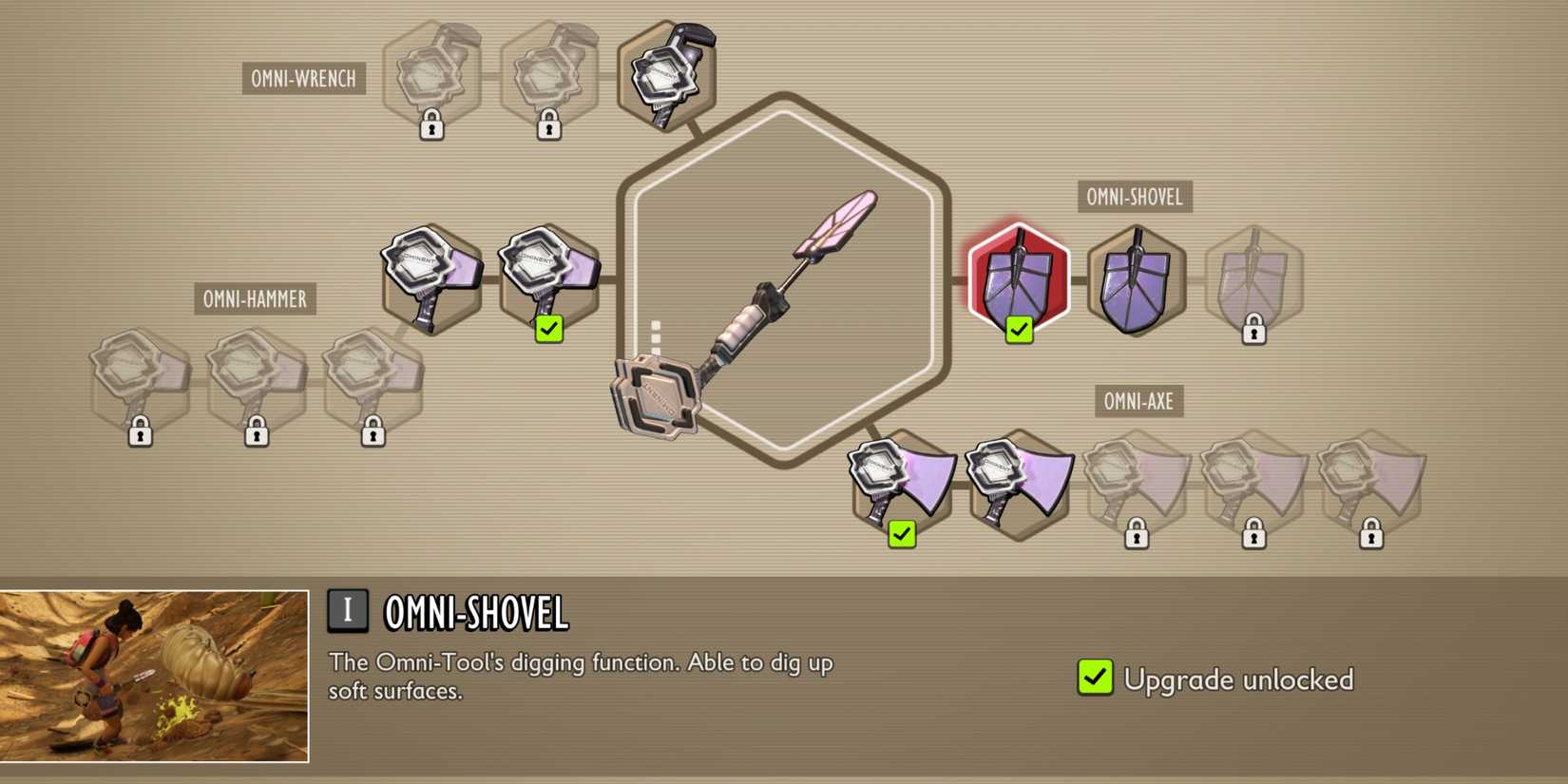 grounded 2 omni shovel upgrades