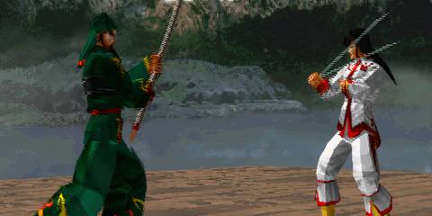 Guan Yu vs Zhou Yu in Dynasty Warriors (PS1)