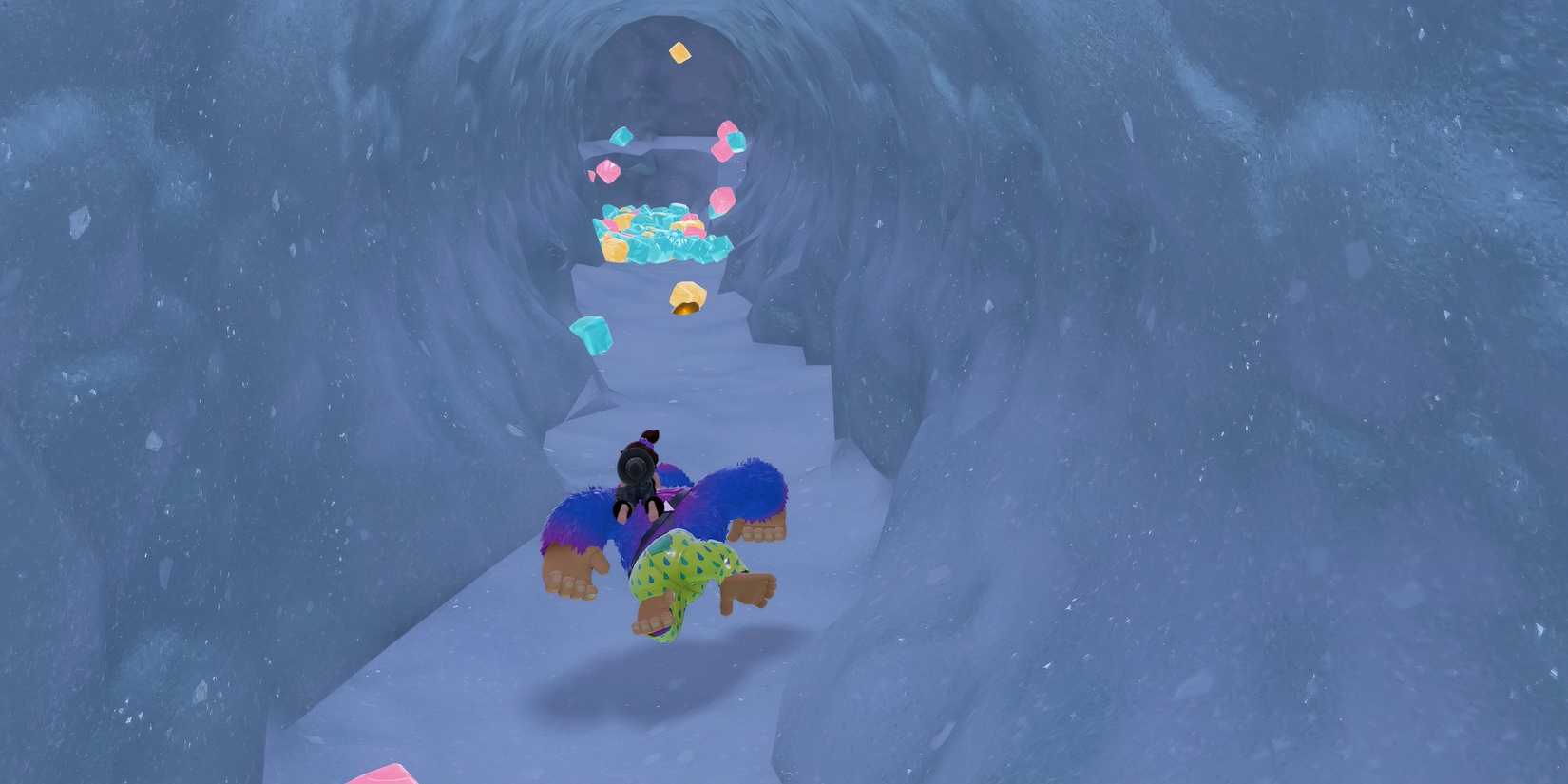 Guiding ice cream blobs in Donkey Kong Bananza