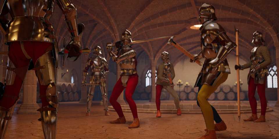 half sword game group fight