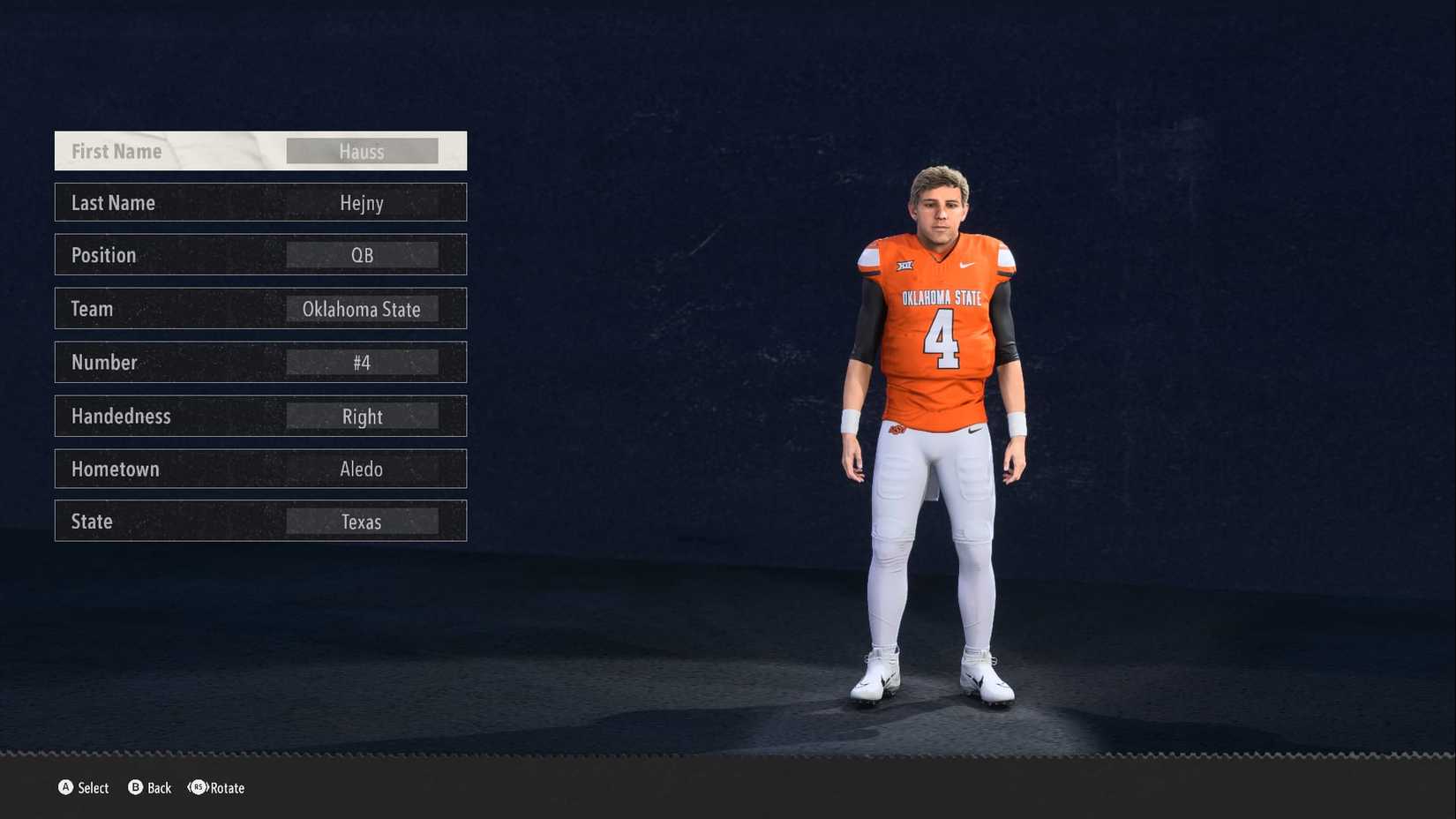 hauss hejny fastest qb in college football 26