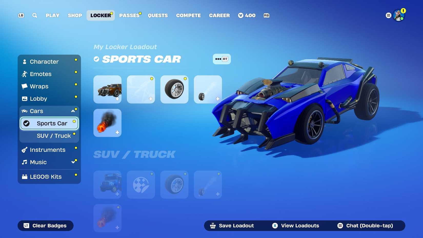 how to change car in fortnite