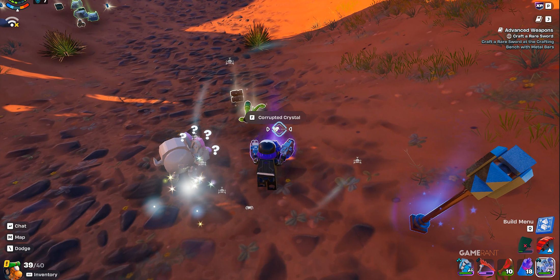 how to get Corrupted Crystals from Titans in LEGO Fortnite Odyssey - 2 