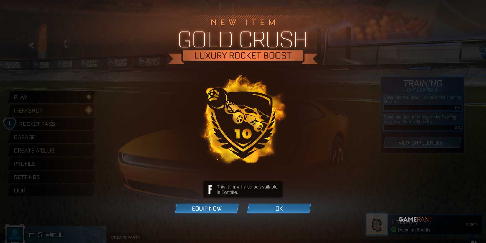 how to get the Gold Crush Boost in Rocket League