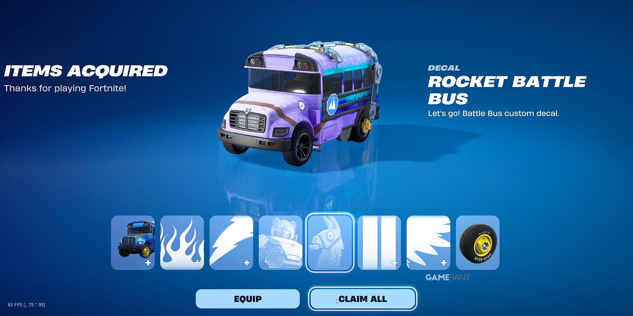 how to get the Rocket Battle Bus in Fortnite