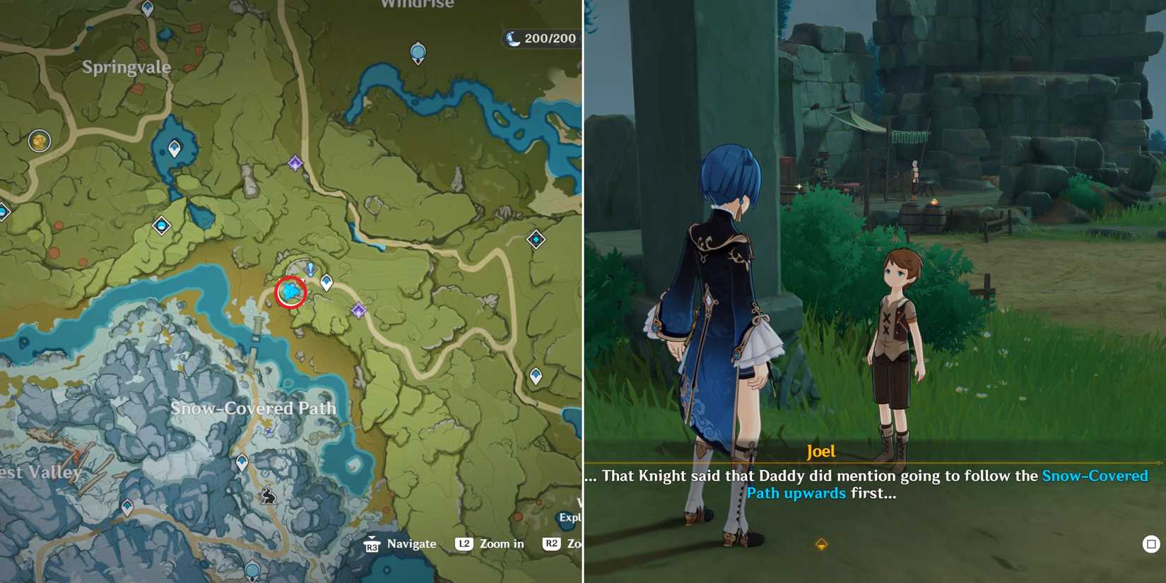 how to trigger lost in snow quest in genshin impact