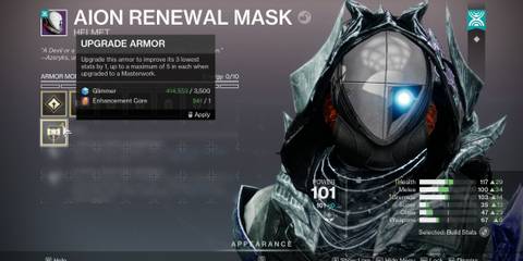 How to use Enhancement Cores Destiny 2 Armors