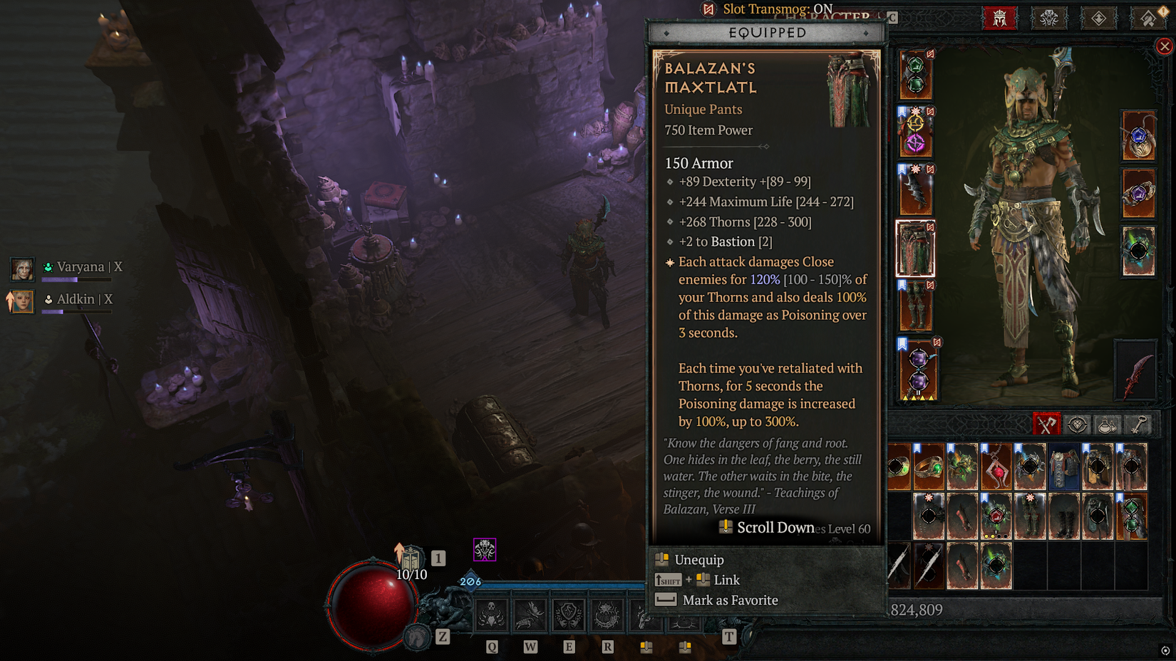 Diablo 4 Balazan's Mxtlatl stats