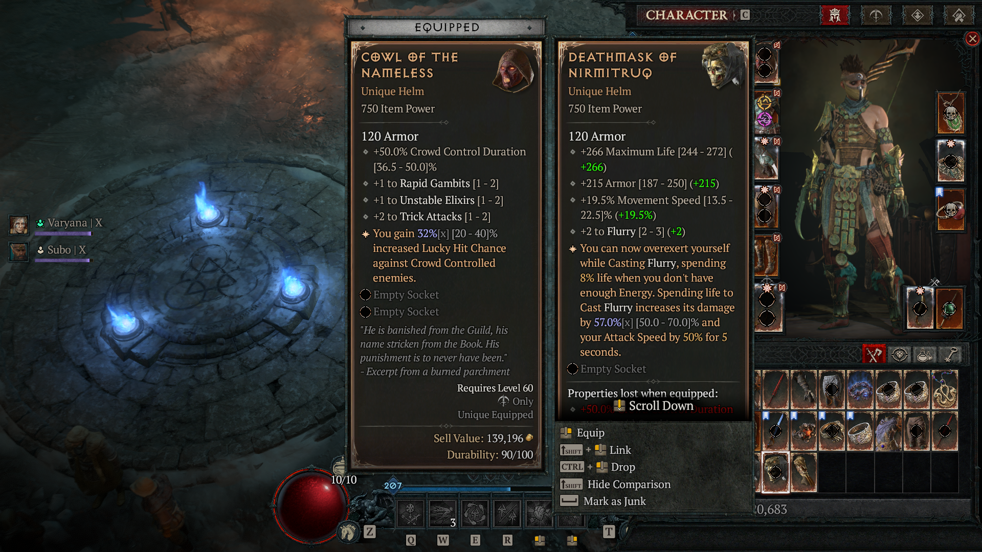 Diablo 4 Deathmask of nirmitruq Description