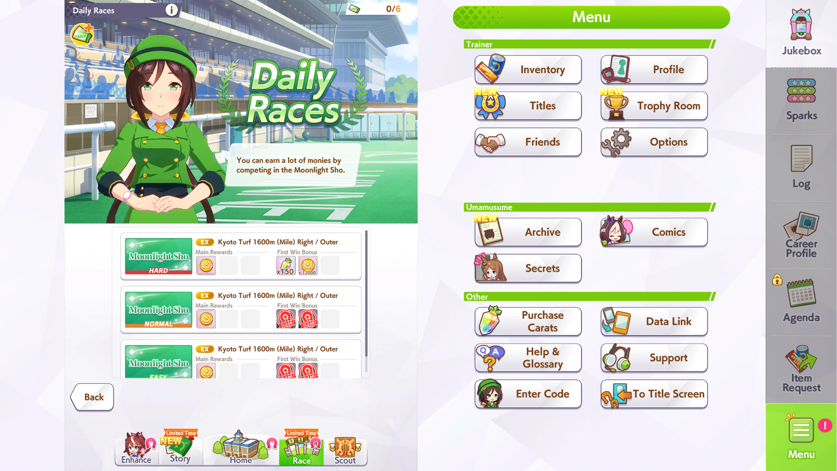 Umamusume Pretty Derby Daily Race selection