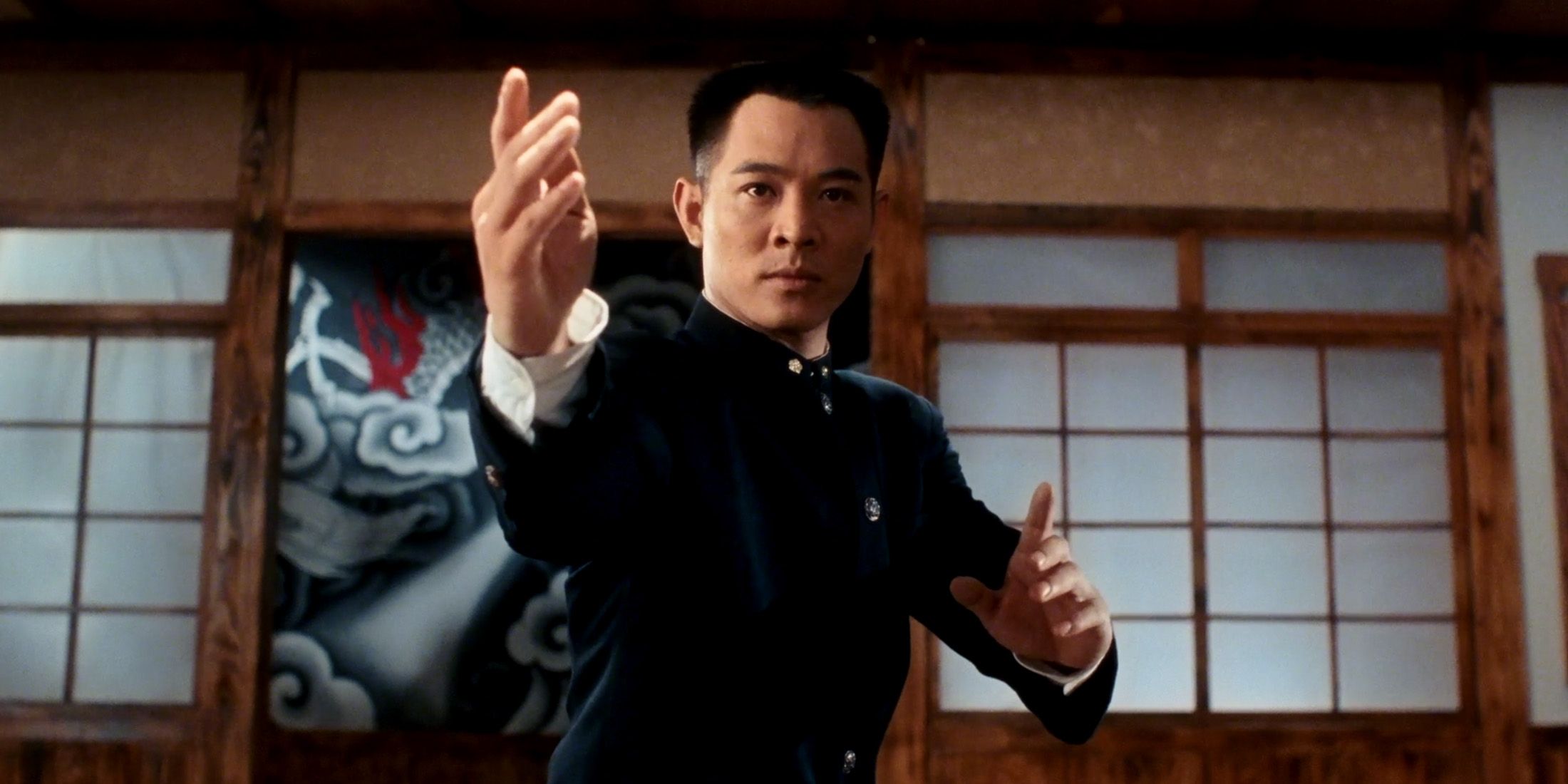 Jet Li Fist of Legend battle stance still frame hi-res