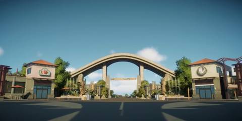 Jurassic World Evolution 2 arch and guest areas
