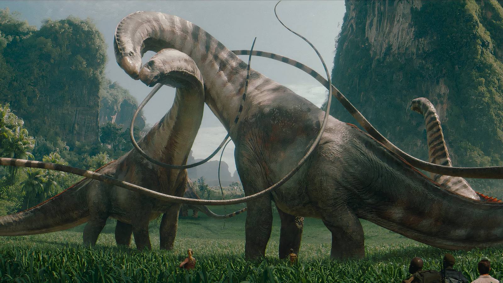 A herd of Titanosaurus in Jurassic World: Rebirth