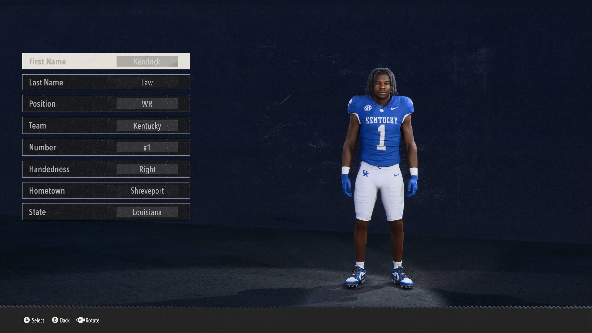 kendrick law fastest wr in college football 26
